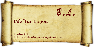 Bóha Lajos névjegykártya